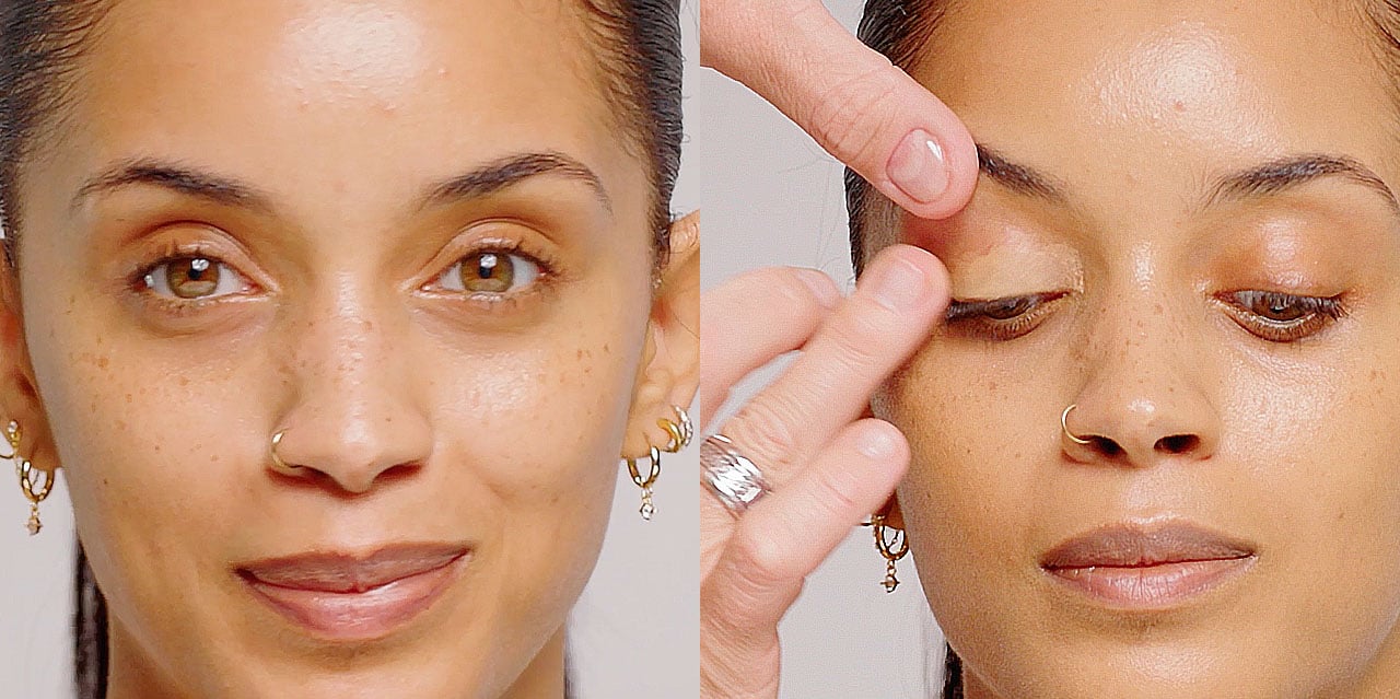 Step 1 prime the eyes with concealer for grunge glam makeup